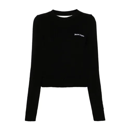 Palm Angels , Black Classic Logo Sweater ,Black female, Sizes: