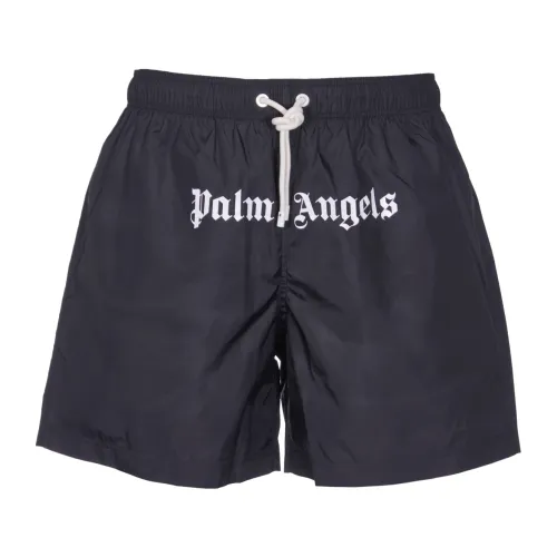 Palm Angels , Black Sea Clothing Swimsuit Classic Logo ,Black male, Sizes: