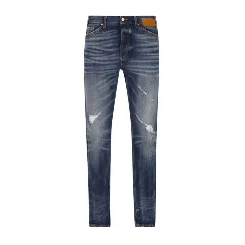 Palm Angels , Blue Cotton Jeans for Men ,Blue male, Sizes: