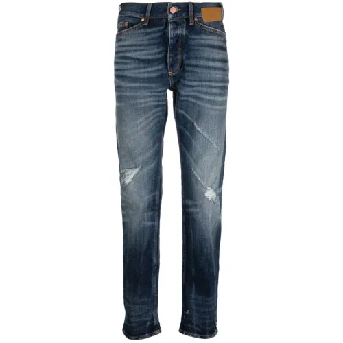Palm Angels , Blue Slim Fit Jeans with Hidden Closure ,Blue male, Sizes: