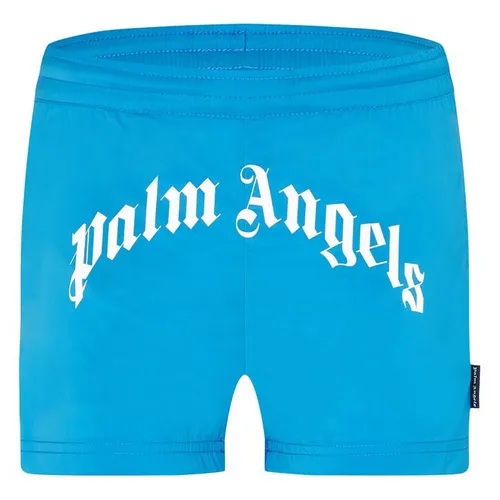 PALM ANGELS Boys Logo Swim Shorts - Blue