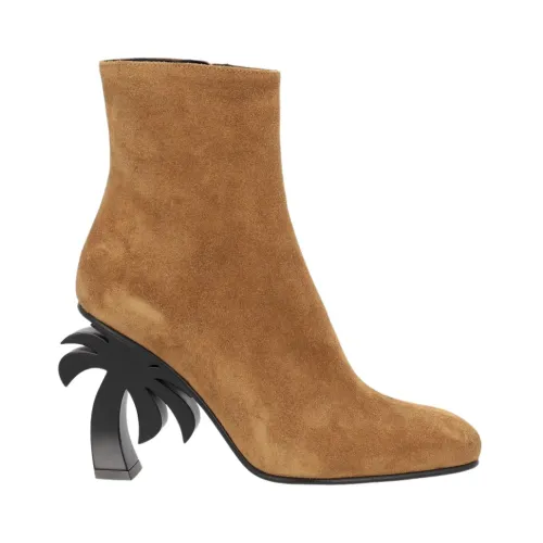Palm Angels , Brown Suede Ankle Boots ,Brown female, Sizes: