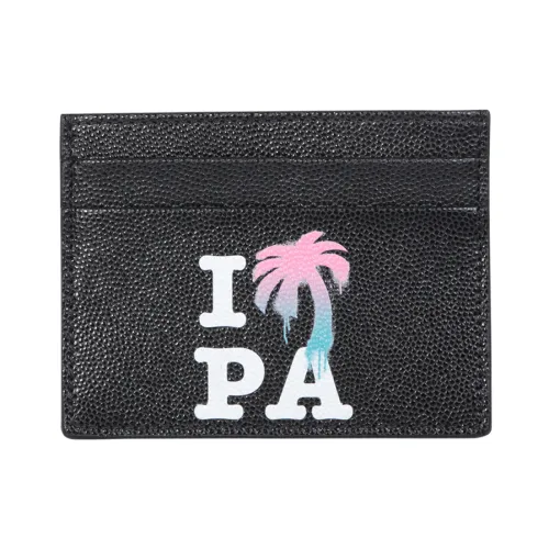 Palm Angels , California-inspired Graphic Print Cardholder ,Black male, Sizes: ONE SIZE