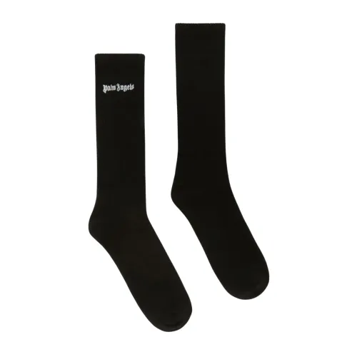Palm Angels , Classic Logo Embroidered Socks ,Black male, Sizes: