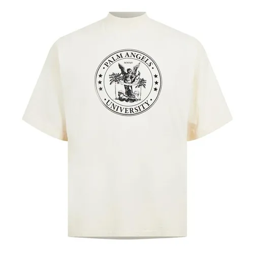 PALM ANGELS College Loose T Shirt - Cream