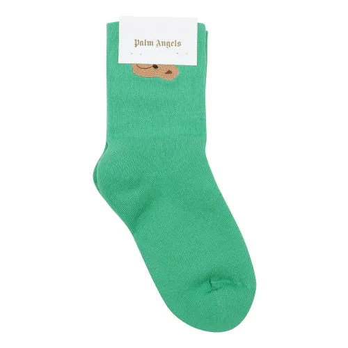 Palm Angels , Cozy and Stylish Green-Brown Socks ,Green female, Sizes: