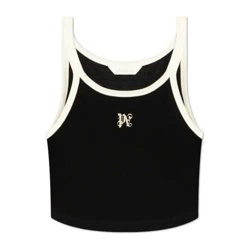 Palm Angels , Cropped top ,Black female, Sizes: