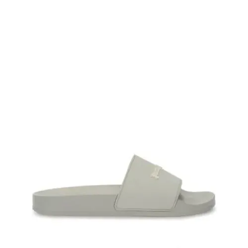 Palm Angels , Embossed Logo Slip-On Sandals ,Gray male, Sizes: