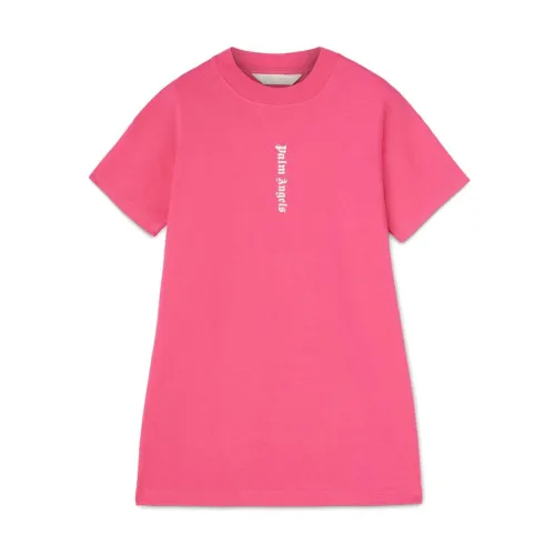 Palm Angels , Fuchsia Cotton Maxi T-Shirt Dress ,Pink female, Sizes: