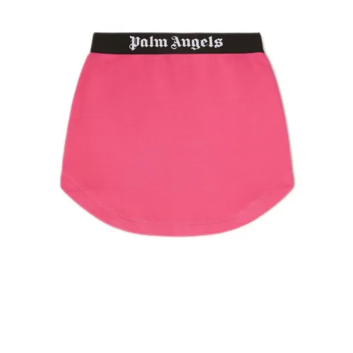 Palm Angels , Fuchsia Mini Skirt Curved Hem ,Pink female, Sizes: