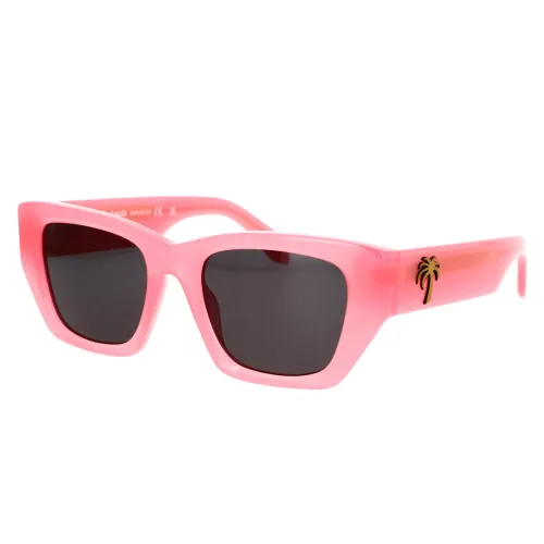 Palm Angels , Geometric Oversized Sunglasses ,Pink unisex, Sizes: