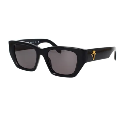 Palm Angels , Geometric Oversized Sunglasses with Rectangular Shape ,Black unisex, Sizes: