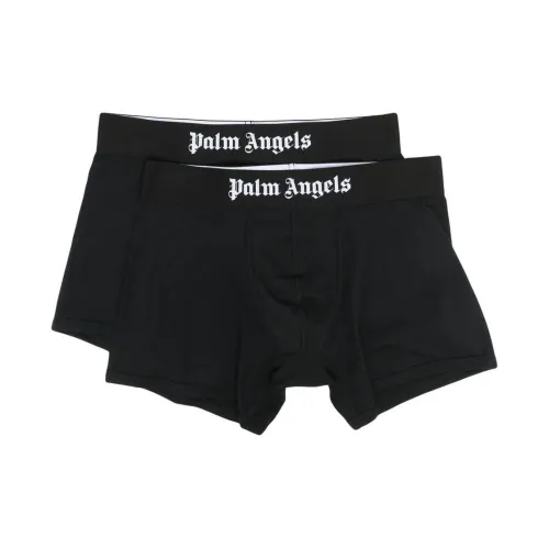 Palm Angels , Gothic-Inspired Boxer Shorts, Black ,Black male, Sizes: