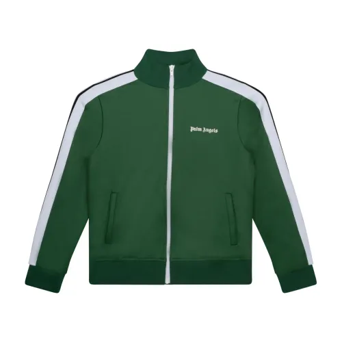 Palm Angels , Green and White Cotton Jacket ,Green male, Sizes: