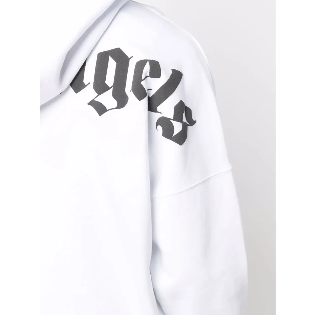Palm Angels , Hooded Sweatshirt with Logo Print ,White male, Sizes:
