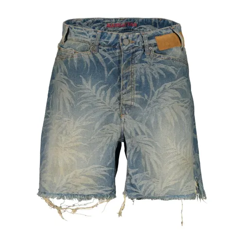 Palm Angels , Jungle Denim Shorts ,Blue male, Sizes: