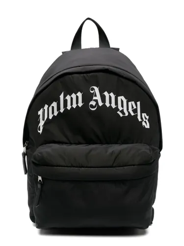 Palm Angels Kids logo-print zip-fastening backpack - Black