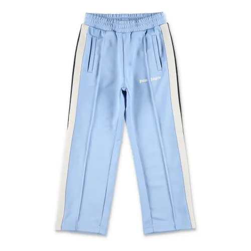 Palm Angels , Light Blue Track Pants with Logo Print ,Blue male, Sizes: