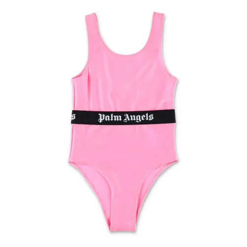 Palm Angels , Logo Band Swimsuit ,Pink female, Sizes: