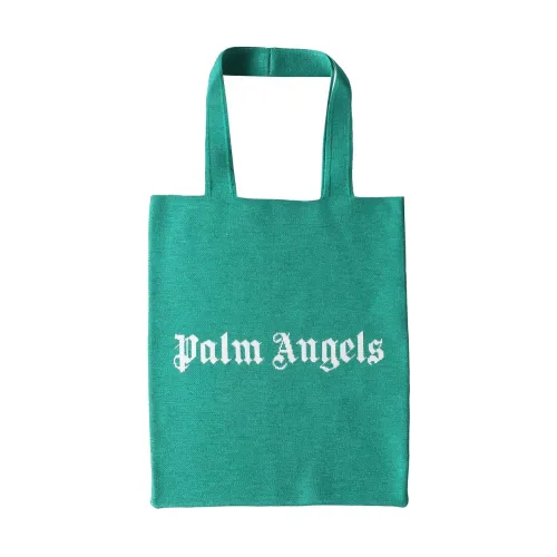 Palm Angels , Logo Shopper Bag ,Green male, Sizes: ONE SIZE