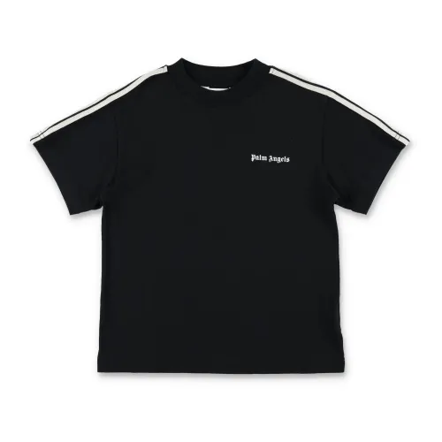 Palm Angels , Logo Track T-Shirt ,Black male, Sizes: