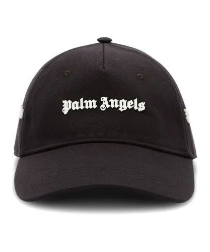 Palm Angels Mens Appliqué Logo Cap in Black Cotton - One