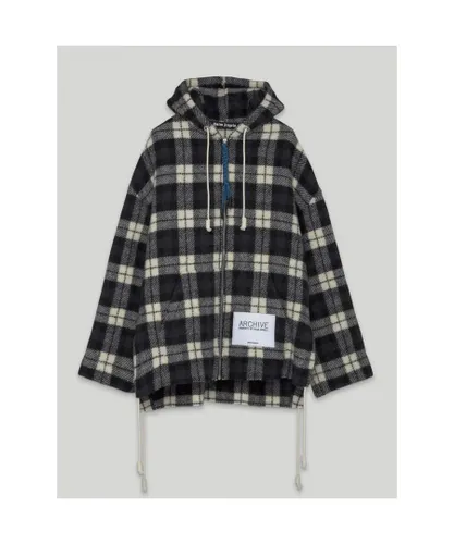 Palm Angels Mens Checked Cashmere Jacket - Black
