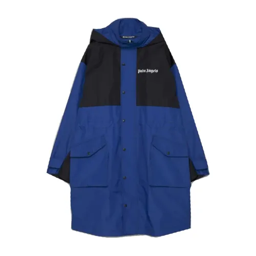Palm Angels , Mens Clothing Jackets Coats Blue Aw23 ,Blue male, Sizes: