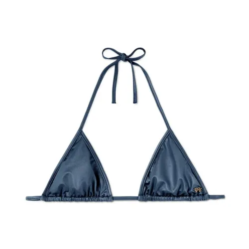 Palm Angels , Metallic Triangle Bikini Top ,Blue female, Sizes: