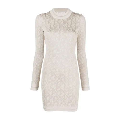 Palm Angels , Monogram Jacquard Mini Dress ,White female, Sizes:
