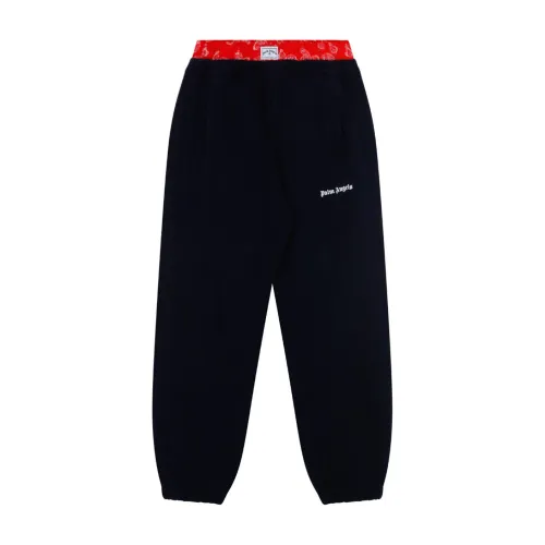 Palm Angels , Navy Blue and Red Cotton Track Pants ,Blue male, Sizes: