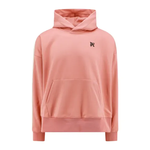 Palm Angels , Pink Hooded Sweatshirt ,Pink male, Sizes: