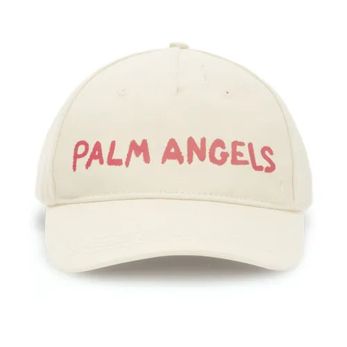 Palm Angels , Printed Logo Cap ,White male, Sizes: ONE