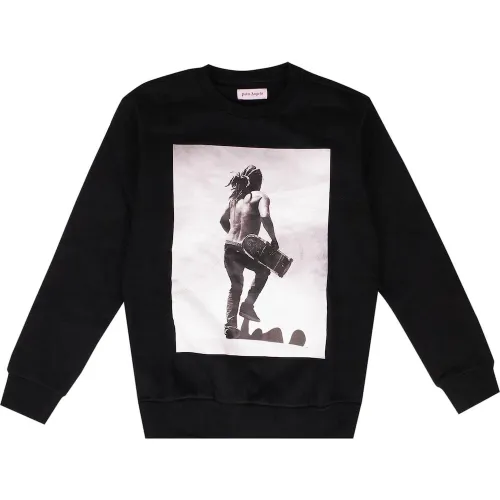 Palm Angels , Rasta Print Sweatshirt ,Black male, Sizes: