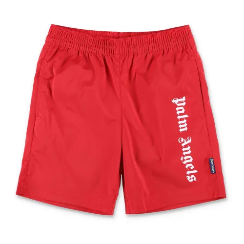 Palm Angels , Red Beachwear Shorts for Boys ,Red male, Sizes: