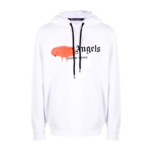 Palm Angels , Red Spray Hoodie for Urban Adventures ,White male, Sizes: