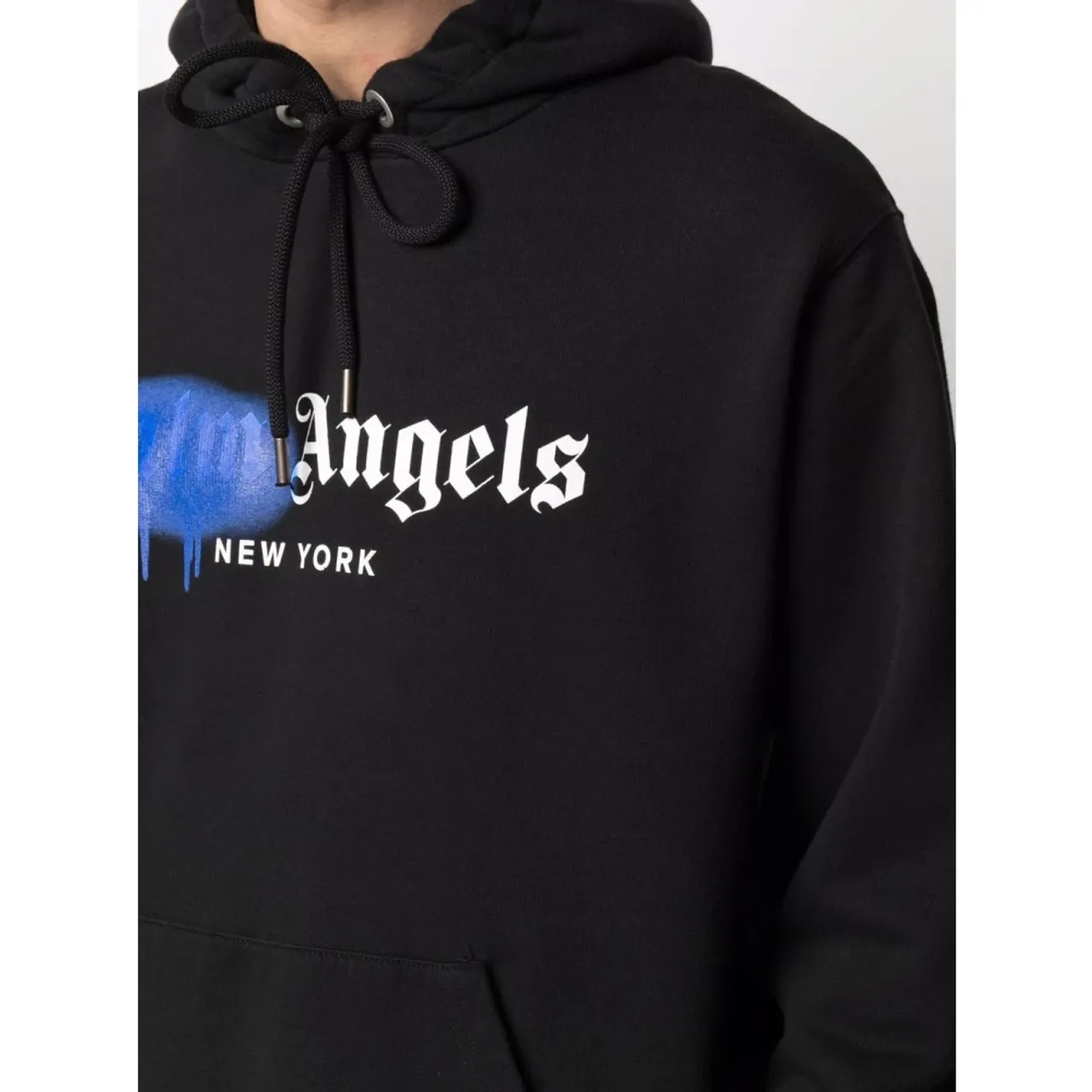 Palm Angels , Relaxed Sunday Logo-print Hoodie ,Black male, Sizes:
