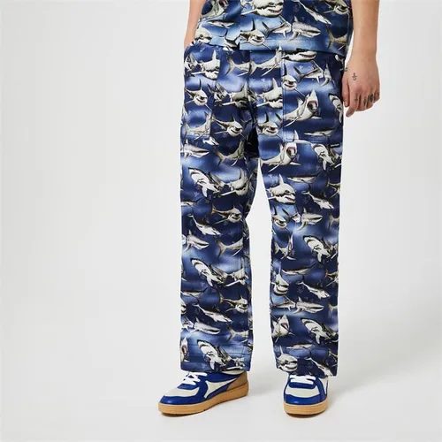PALM ANGELS Shark Print Trousers - Blue