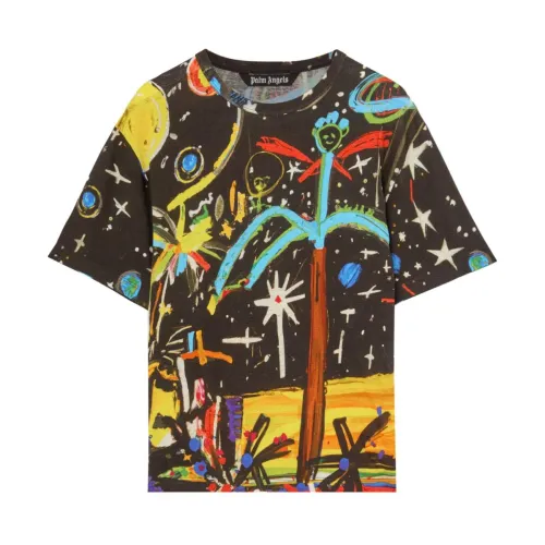 Palm Angels , Starry Night Black Multi T-Shirt ,Multicolor male, Sizes: