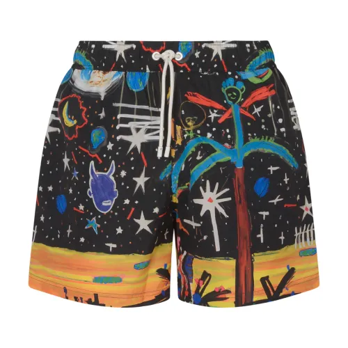 Palm Angels , Starry Night Swimshorts - Beachwear Essentials for Men ,Multicolor male, Sizes: