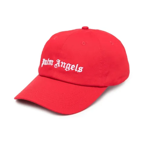 Palm Angels , Streetwear Logo Baseball Cap ,Red male, Sizes: ONE