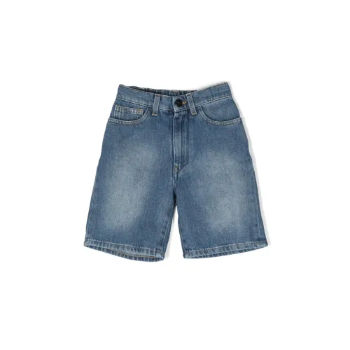 Palm Angels , Stylish Logo-Print Denim Shorts ,Blue male, Sizes: