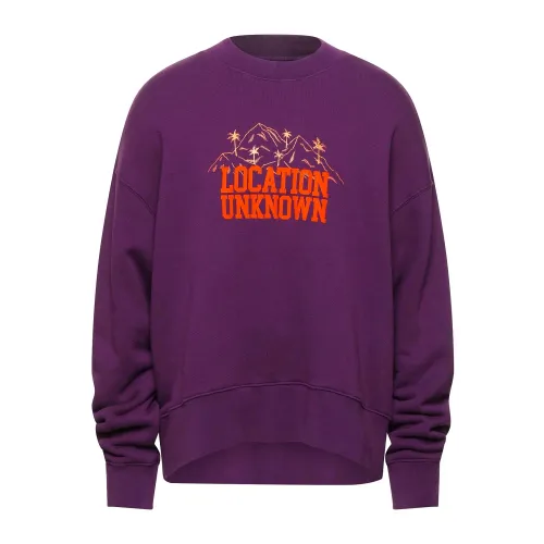 Palm Angels , Stylish Printed Sweatshirt for Men ,Purple male, Sizes: