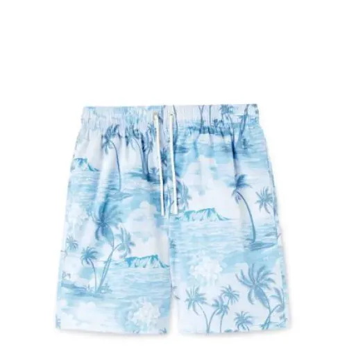 Palm Angels , Sunset Graphic Print Swim Shorts ,Blue male, Sizes: