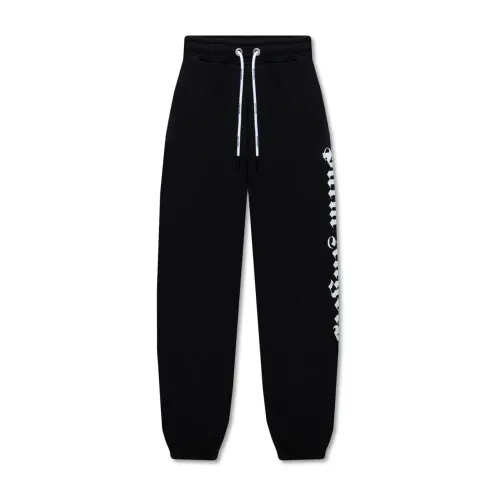 Palm Angels , Sweatpant With Logo ,Black male, Sizes:
