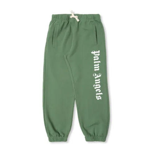 Palm Angels , Sweatpants with logo ,Green male, Sizes: