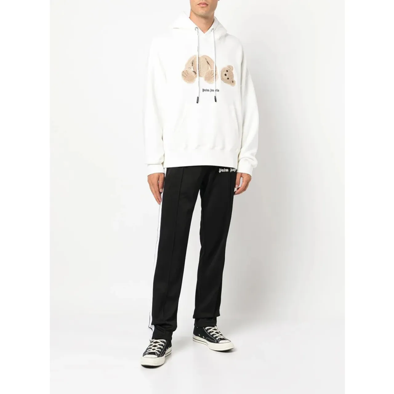 Palm Angels , Teddy Bear Print Hoodie in White ,White male, Sizes: