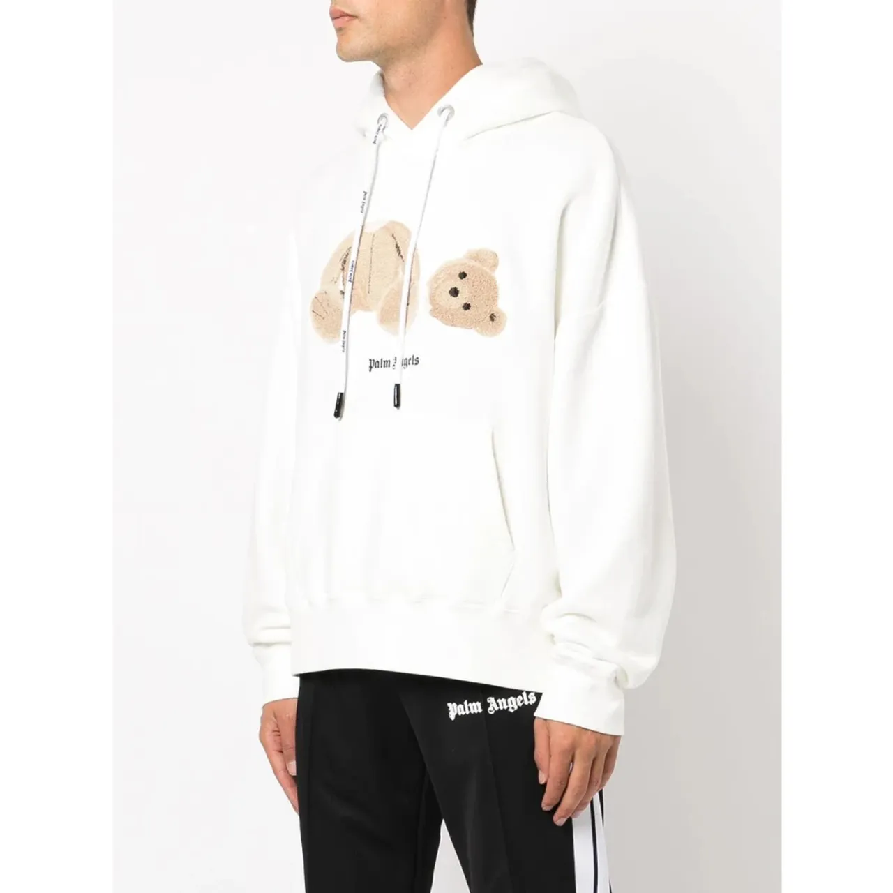 Palm Angels , Teddy Bear Print Hoodie in White ,White male, Sizes:
