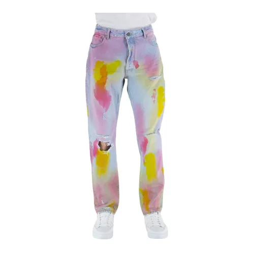 Palm Angels , Tie Dye Straight Jeans ,Multicolor male, Sizes: