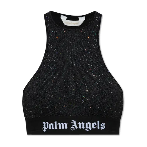 Palm Angels , Top with logo ,Black female, Sizes: